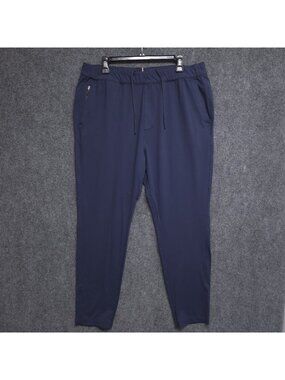 Fourlaps Pants Men Size XL Blue Jogger Nylon Stretch Athletic Re-Up Casual 1073